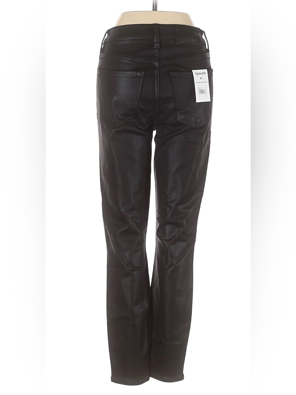 Splendid Black Coated High Waist Skinny Ankle Jeans NWT Size 25.